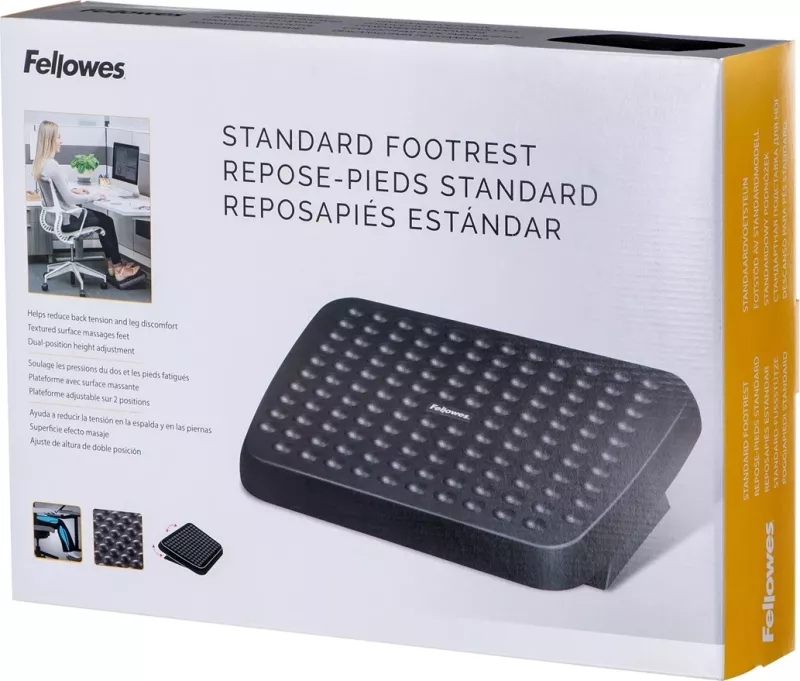 Mbështetës këmbësh për zyrë ergonomik Fellowes, ngjyrë e zezë