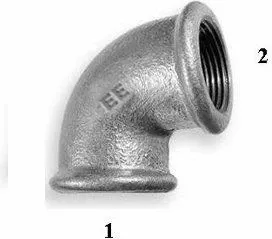 Brryl reduktues 90° Odlewnia Zawiercie 2" x 1 1/2" çelik i galvanizuar