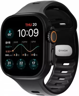 Rrip Smartwatch Nomad Tempo Band 49mm për Apple Watch Ultra 1/2/3, i zi