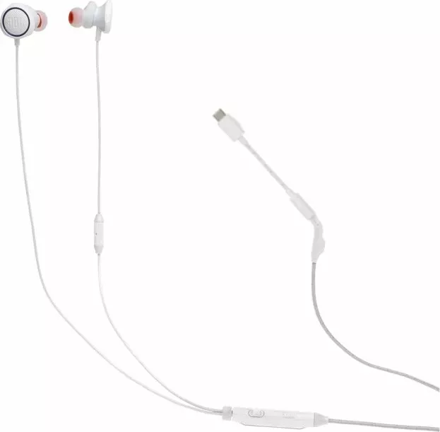 Kufje gaming në vesh (in-ear) me kabllo USB-C JBL Quantum 50C, me mikrofon, të bardha