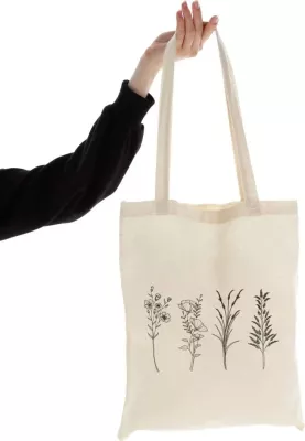 Torbë tote Zoozie Bags, krem, 35x40cm
