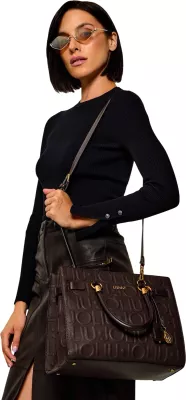 Çantë shopper Liu Jo AF6086 E1139 për femra, kafe e errët