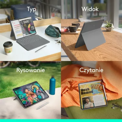 Tastierë me mbështjellës Logitech Combo Touch 920-012618 për iPad Air 13-inch (M2/M3, 2024/2025), Gri