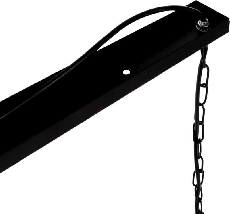 Llambë varëse tavani, kornizë metali e zezë, FH4128, 6 drita, 77.5x25x101 cm