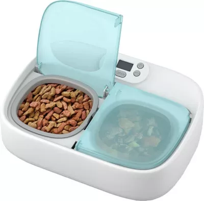Enë ushqimi smart për kafshë Petoneer Two-Meal Feeder, 2 ndarje, me ftohje, e bardhë