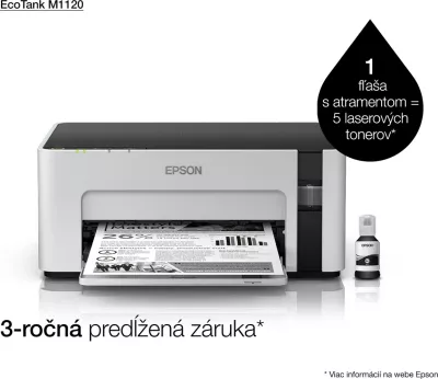 Printer Epson EcoTank M1120, Inkjet, A4, Wi-Fi, E zezë