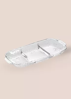 Pjatë qelqi për servirje Hermia CAM0501, 31 x 13 x 4 cm