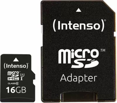 Kartelë memorje microSDXC Intenso UHS-I Premium 16GB Class 10, me adapter SD, e zezë