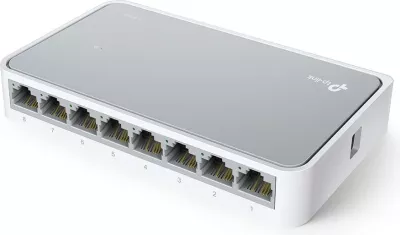 Switch TP-Link TL-SF1008D, 8 porte, Fast Ethernet, Bardhë