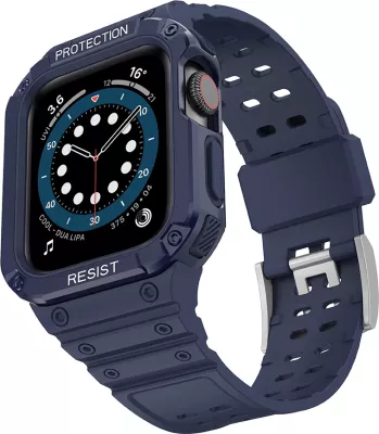 Rrip mbrojtës me kasë Hurtel për Apple Watch 9/8/7/6/5/4/3/2/SE/SE2, 41/40/38mm, Blu