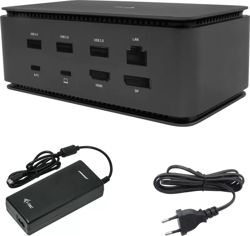 Docking station I-Tec Metal USB4 me karikues universal 100W, 1x HDMI, 1x DP, 3x USB 2.0, LAN, SD, i zi