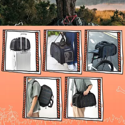Çantë transporti për kafshë Rockbros 30140028001, 25L, e zezë