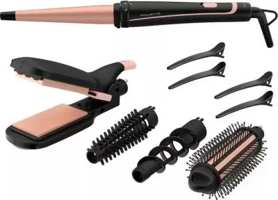 Multistyler flokësh Rowenta CF4231F0 14-në-1, 190°C, sipërfaqe qeramike, i zi