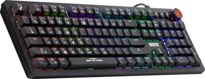 Tastierë mekanike Marvo KG917, RGB, full size 107 tasta, switch Blue, me kabllo, e zezë