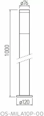 llampë dyshemeje e jashtme GTV MILAN 1xE27, 230V, IP54, 100cm, inox/argjend