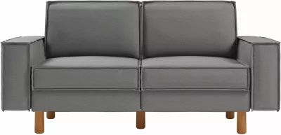 Divan dy vendësh Atelier del Sofa, ngjyrë obsidian, këmbë dru arre, Sparrow 2