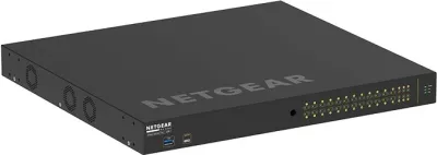 Switch i menaxhueshëm NETGEAR M4250-26G4XF-PoE+, 24 porte Gigabit, 4 SFP+, PoE+, rackmount, i zi
