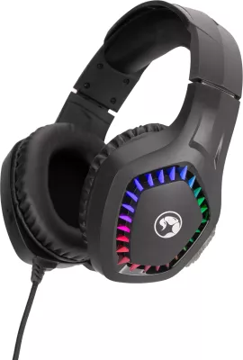Kufje gaming Marvo H8360, me mikrofon, RGB, me kabllo, USB + 3.5mm, stereo, të zeza