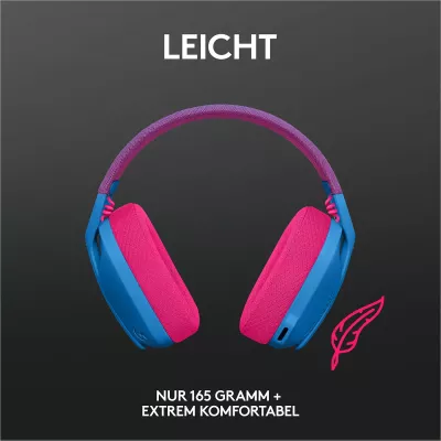 Kufje gaming wireless Logitech G G435 LIGHTSPEED, Bluetooth, 18 orë, Blue