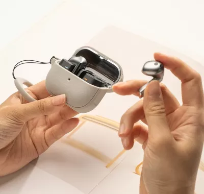 Mbështjellës Ringke Onyx MagSafe për Samsung Galaxy Buds 3 / 3 Pro, Gri