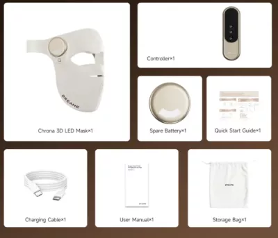 Maskë fytyre LED DREAME Chroma AB01A, pa kabllo, bateri e rikarikueshme, bardhë