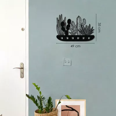 Varëse muri Aberto Design, model kaktusi, metalike, e zezë, APT612