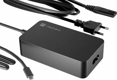 Adapter rryme për laptop Natec Grayling NZU-2033 45 W USB-C Power Delivery 20 V 3 A, i zi