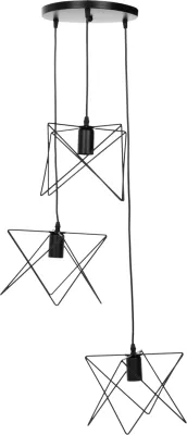 Llambë varëse tavani, FH4076, 3-drita, metal i zi, Φ23x122Hcm