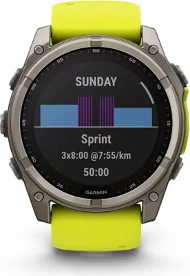 Smartwatch Garmin Fenix 8 Amoled Sapphire 51mm, yellow/grey