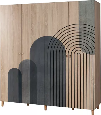 Dollap rrobash Sonomo, Skye Decor, Loni 4 -973, 180x192x52 cm