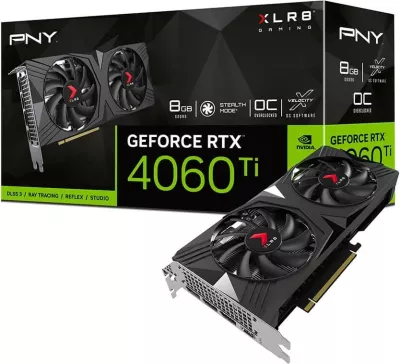 Kartelë grafike PNY GeForce RTX 4060, 8 GB GDDR6, e zezë