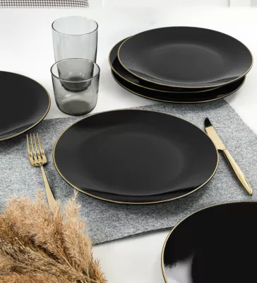Set pjatash shërbimi (6 copë), Hermia Concept, ST040106F650A841600MAS3T00, ngjyrë e zezë