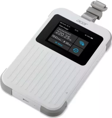 Router portabil Acer Connect Enduro M6E 5G, Wi-Fi 6E, ekran me prekje, bateri 8000mAh, i bardhë