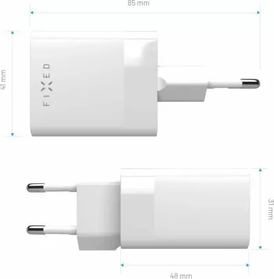 Karikues udhëtimi Fixed Mini FIXC45M-CU-WH 45W PD, USB-C + USB-A, i bardhë