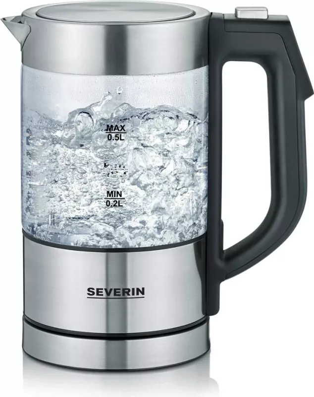 Ibrik elektrik Severin WK 3458, 0.5L, 1100W, i zi/transparente