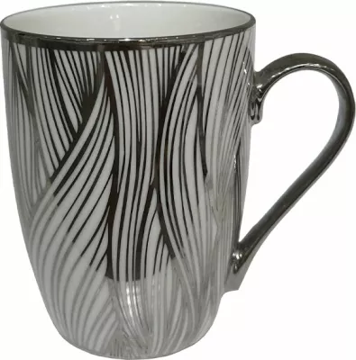 Filxhan Chic, porcelan New Bone China, i bardhë me detaje argjendi, 8x8x11cm