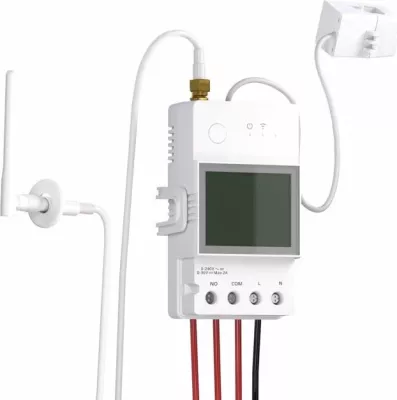 Matës energjie smart Wi-Fi SONOFF POWCT, klemë CT e ndarë 100A, 100-240V, rele kontakt i thatë 2A, i bardhë