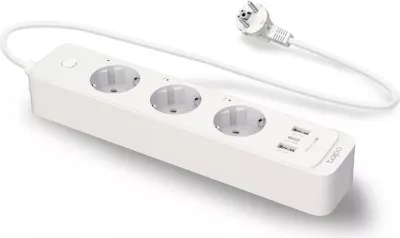 Zgjatues elektrik smart me Wi‑Fi, TP-Link, TAPO P300, 3 porte AC Schuko + 2x USB-A + 1x USB-C, kabllo 1.5 m, bardhë