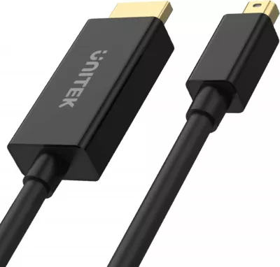 Kabllo përshtatëse Unitek, V1152A, miniDP-HDMI, 30 Hz, 2 m, e zezë