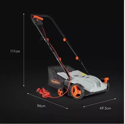 Skarifikator elektrik për bar VONHAUS 2500191 1300W 32cm qese 28L, gri/zezë me portokalli