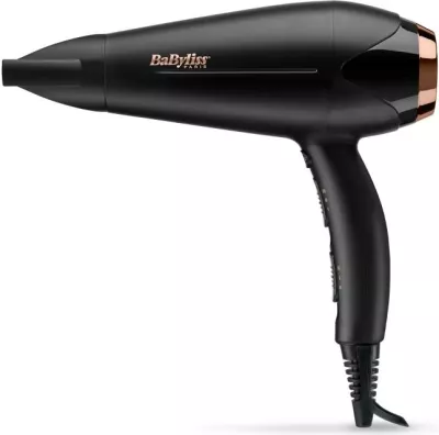 Tharëse flokësh, BaByliss D570DE, 2200W, turmalinë-keramikë, teknologji jonike, me difuzer dhe grykë koncentratore, e zezë