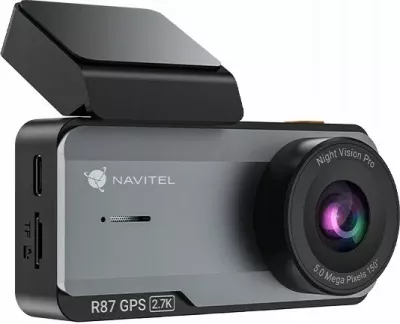 Kamerë regjistruese për veturë Navitel R87 GPS 2.7K, 150°, 3.7\", Wi‑Fi, microSD deri 256GB, e zezë/argjendtë