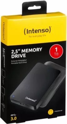 Hard disk ekstern Intenso Memory Drive 2TB 2.5" USB 3.0, i zi, me këllëf