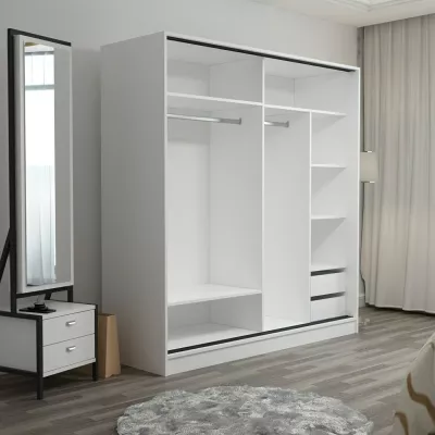 Dollap Skye Decor, bardhë-dore, 180x210x52cm