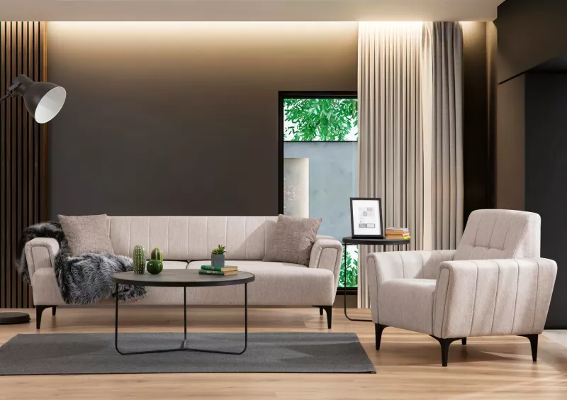 Karrige një vendëshe Hamlet, bezhë, Atelier del Sofa