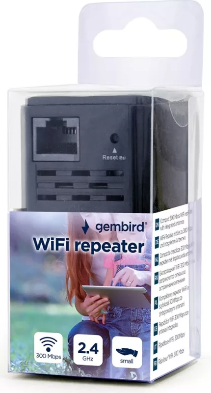 Përsëritës rrjeti Gmbird WNP-RP300-03-BK, 300 Mbit/s, i zi 