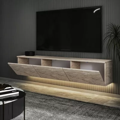 Komodë TV Hanah Home, ndriçim neon, ngjyrë travertin