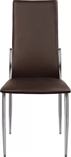 Karrige ngrënie Kim FH0080.05, ngjyrë kafe PU me kornizë metalike 45X55X99 cm, set prej 4 copë
