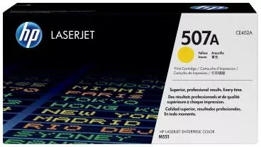 Toner, HP, 507A CE402A, rendiment 5,500–8,800 faqe, e verdhë