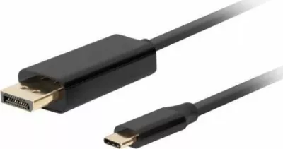Kabllo Lanberg CA-CMDP-10CU-0018-BK USB-C në DisplayPort 1.8 m, e zezë